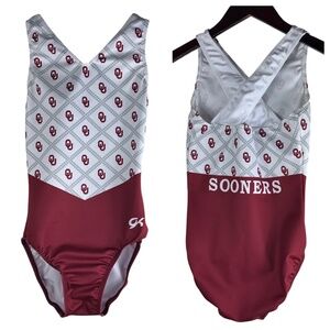 OU University Oklahoma Sooners Gymnastics Leotard ATHLETE WORN Small Red Logo